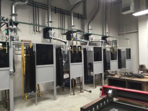 a large room with a bunch of machines in it