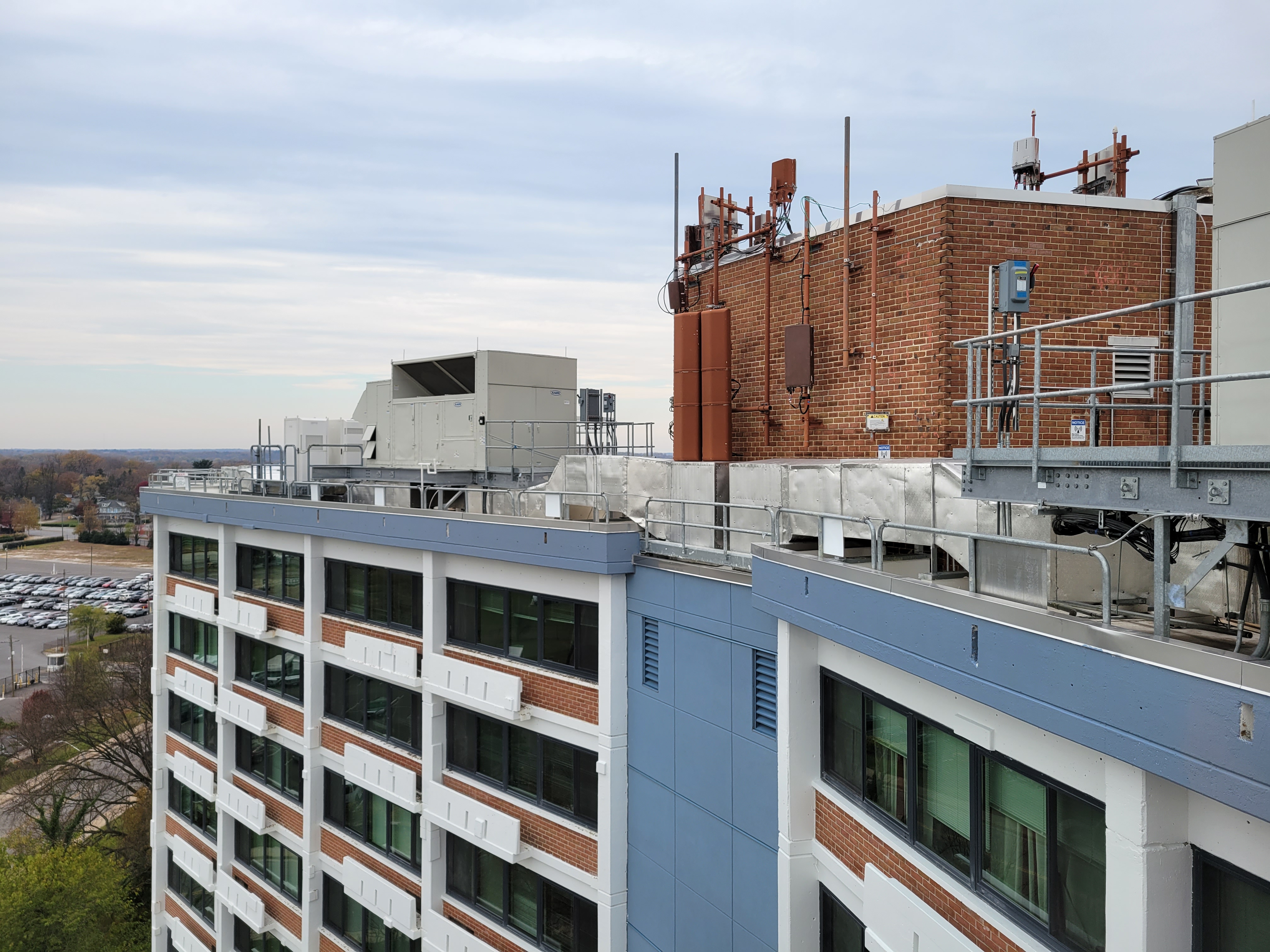 a tall building with a lot of windows on top of it