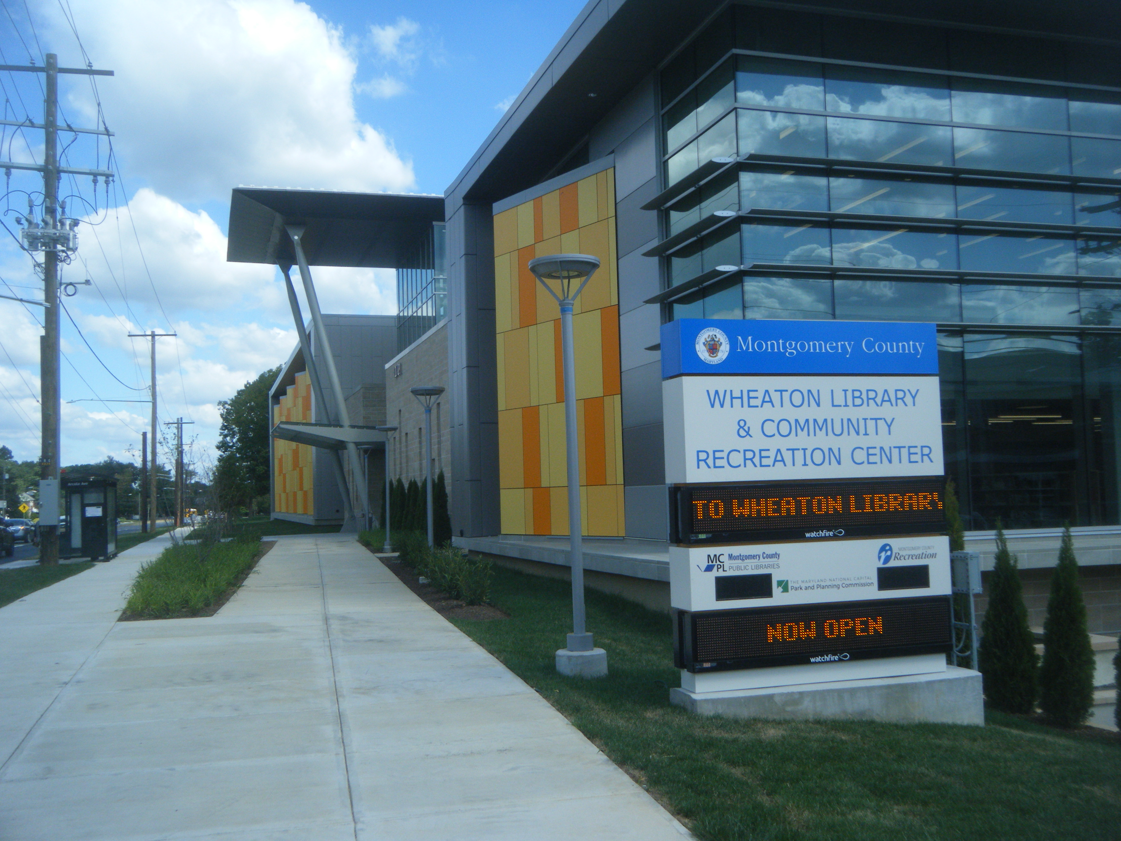 a building with a sign in front of it